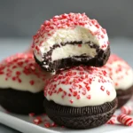 Festive No-Bake Peppermint Snowballs on a Decorative Plate